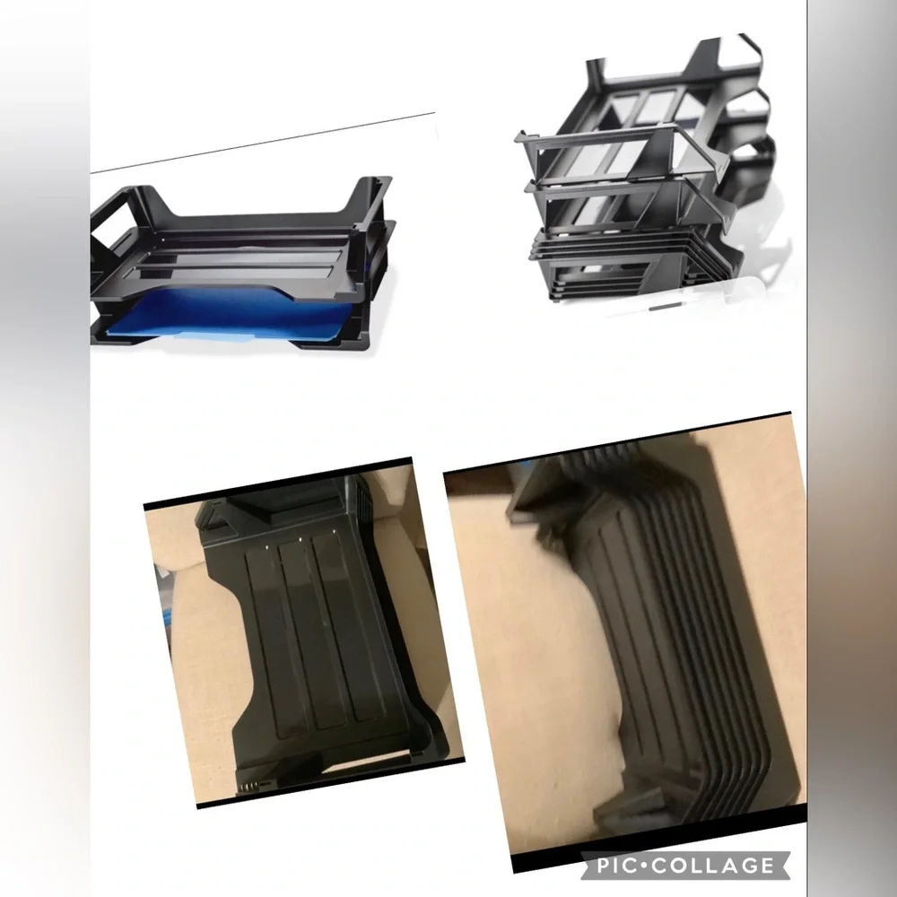 Officemate Side Load Letter Tray, Recycled, Black 8 Pack